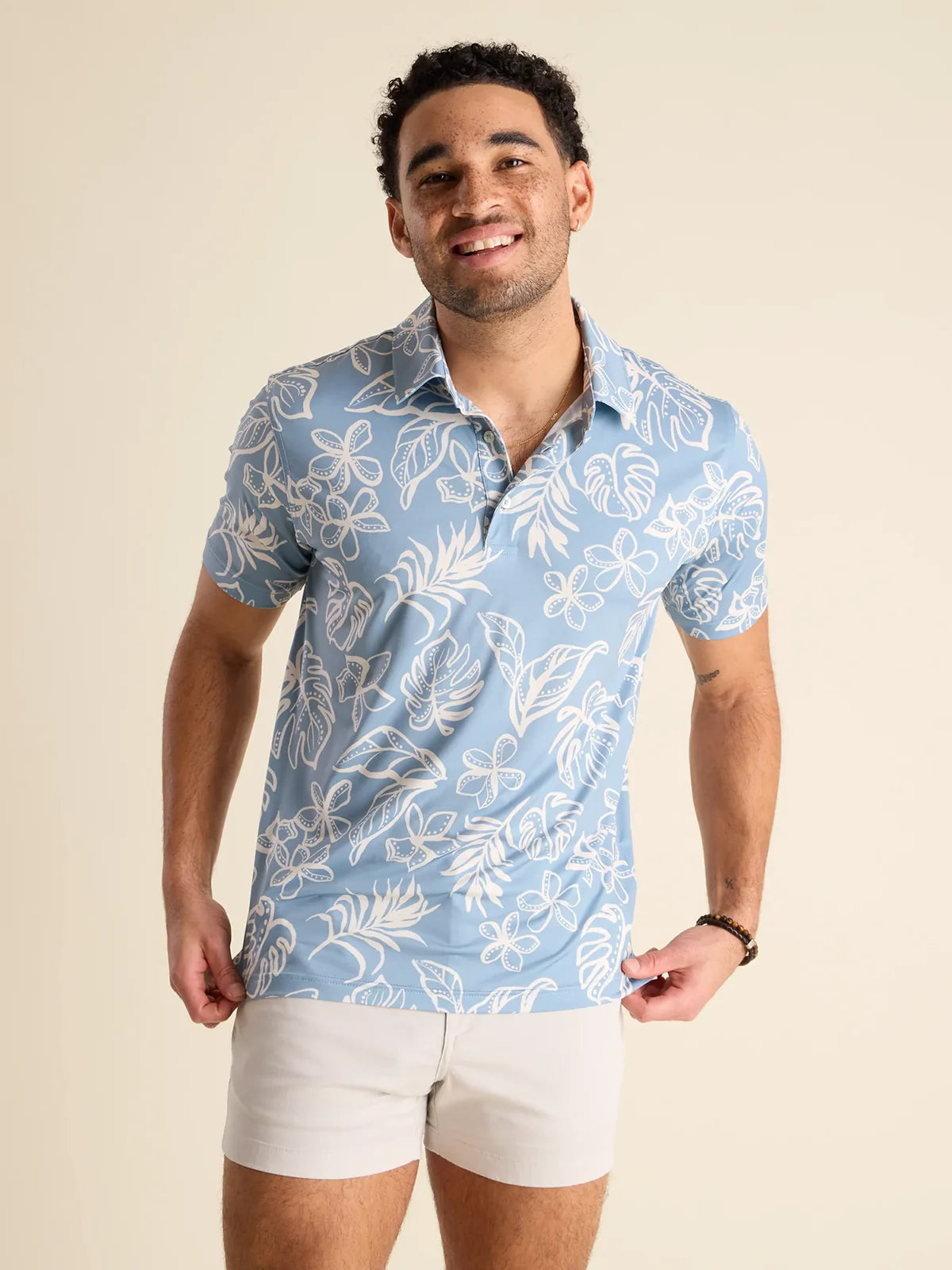 Chubbies The Better BeLeaf It Performance Polo Shirt for Men - Moisture-Wicking, Breathable Golf & Casual Wear - Dusty Blue