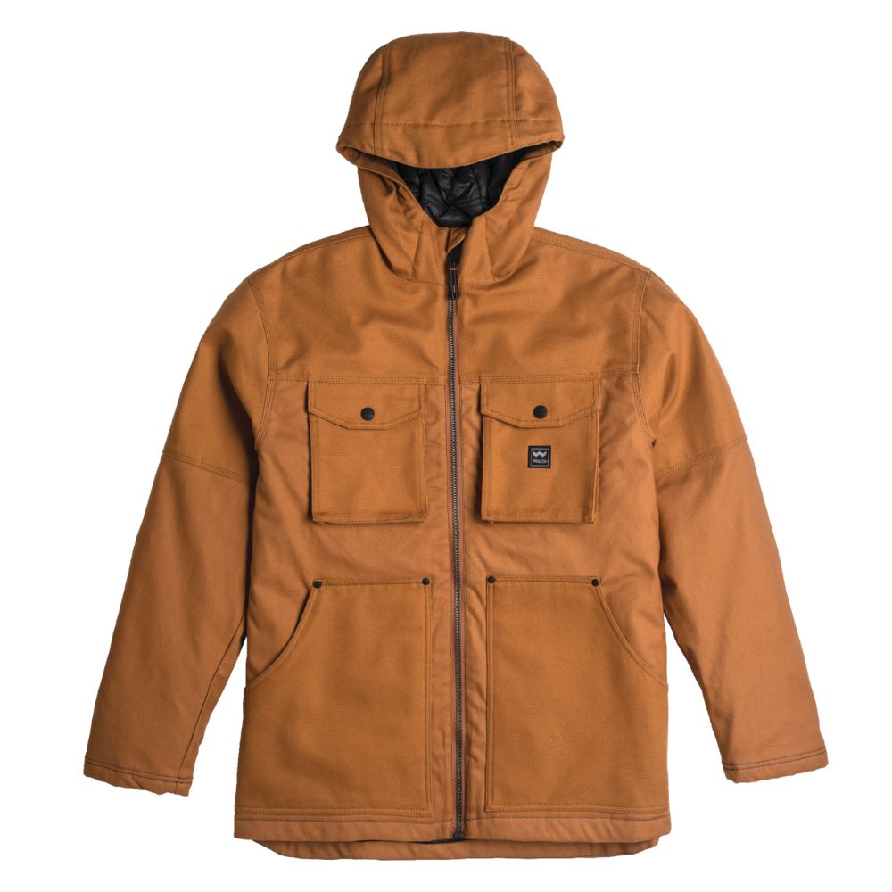Men's Edgewood Waterproof Duck Insulated Work Coat - Heavy Duty Winter Jacket for Outdoor Work & Hunting | Warm & Durable Brown YC12 | Perfect for Construction, Farming & Cold Weather Activities