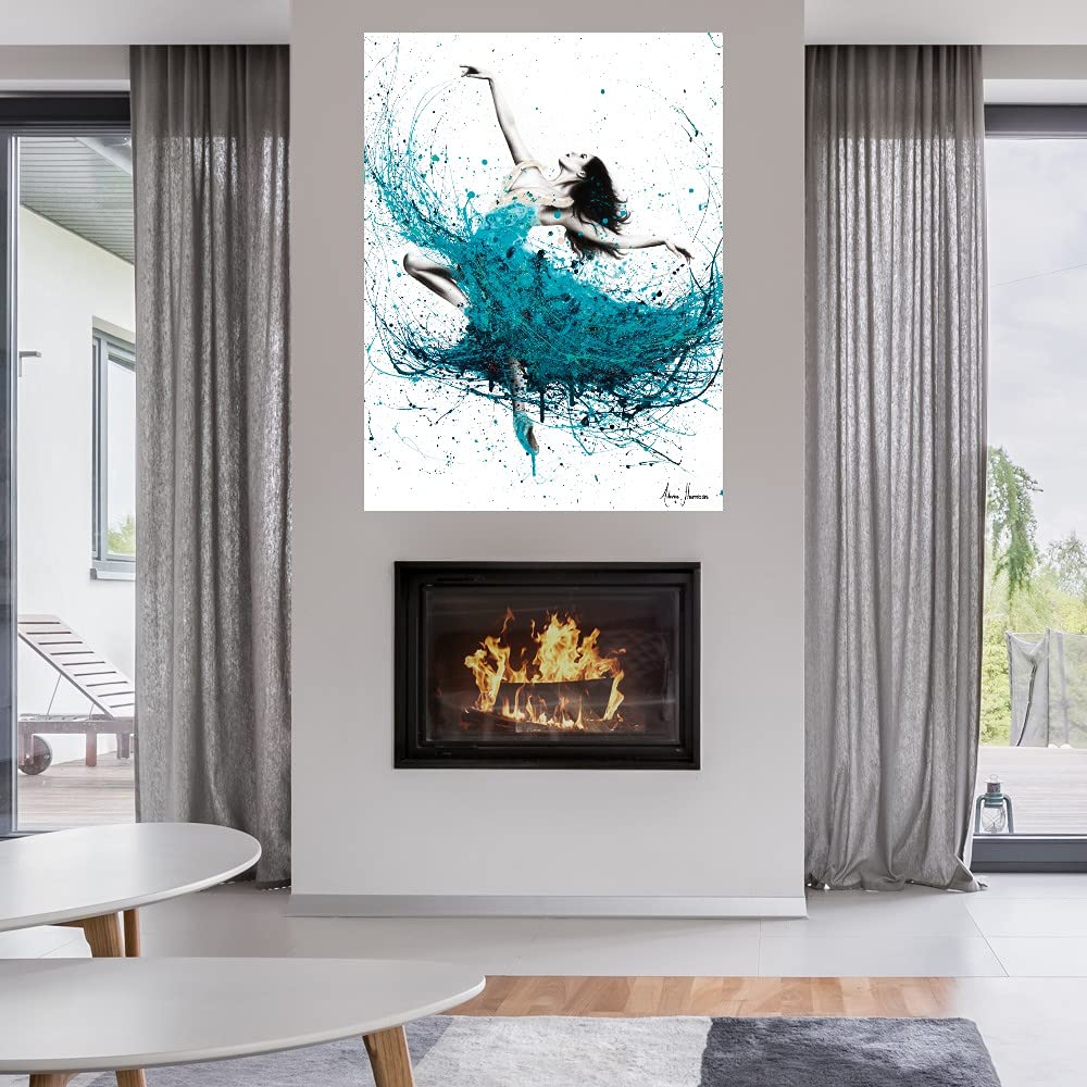 Ashvin Harrison Ballerina Waves Fine Art Canvas Wall Decor - 24x32 Inches - Ready to Hang Painting for Living Room, Bedroom, Office - Perfect for Home Decor, Housewarming Gifts & Interior Design