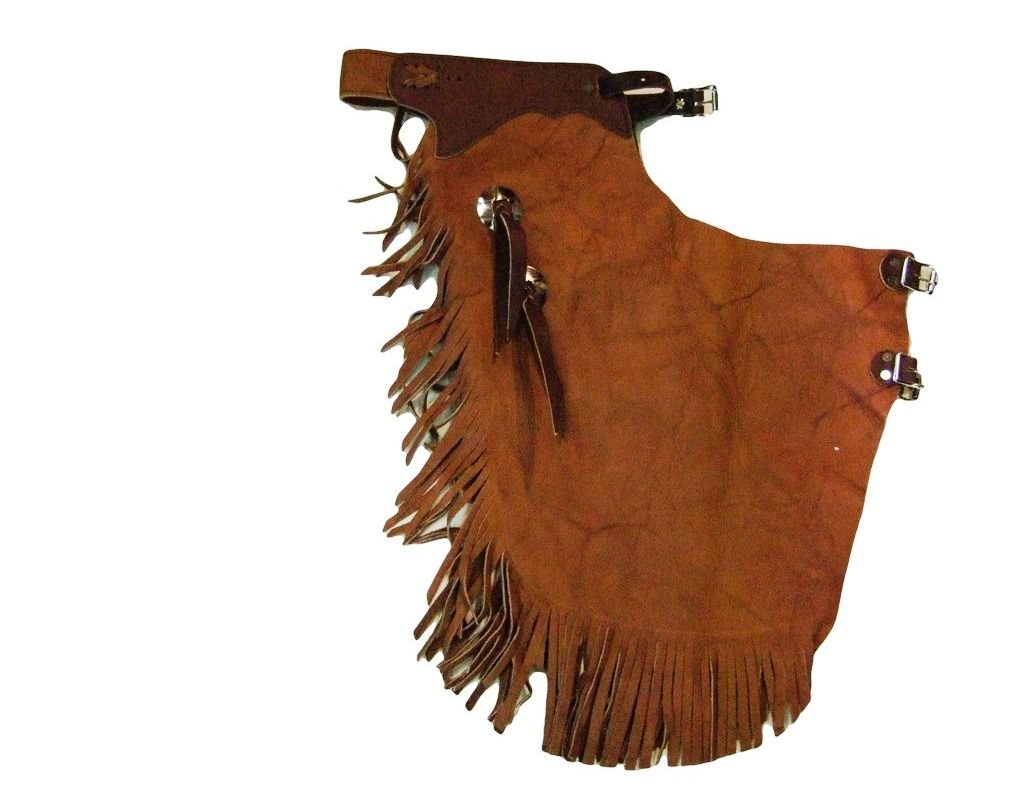 Western Chaps for Adults - Basic Buckle Strap Leather Chaps in Brown (05-05-0050) | Perfect for Rodeo, Horseback Riding & Cowboy Fashion