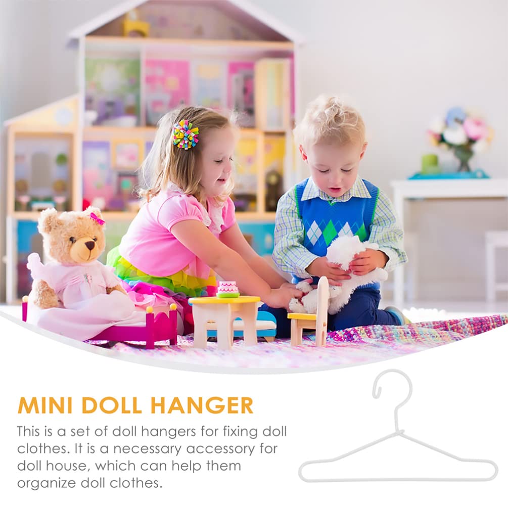 Jojofuny 10Pcs Metal Doll Clothes Hangers - Durable Wire Hangers for Doll Wardrobe, Gowns & Dresses - Perfect for Barbie, American Girl & 18