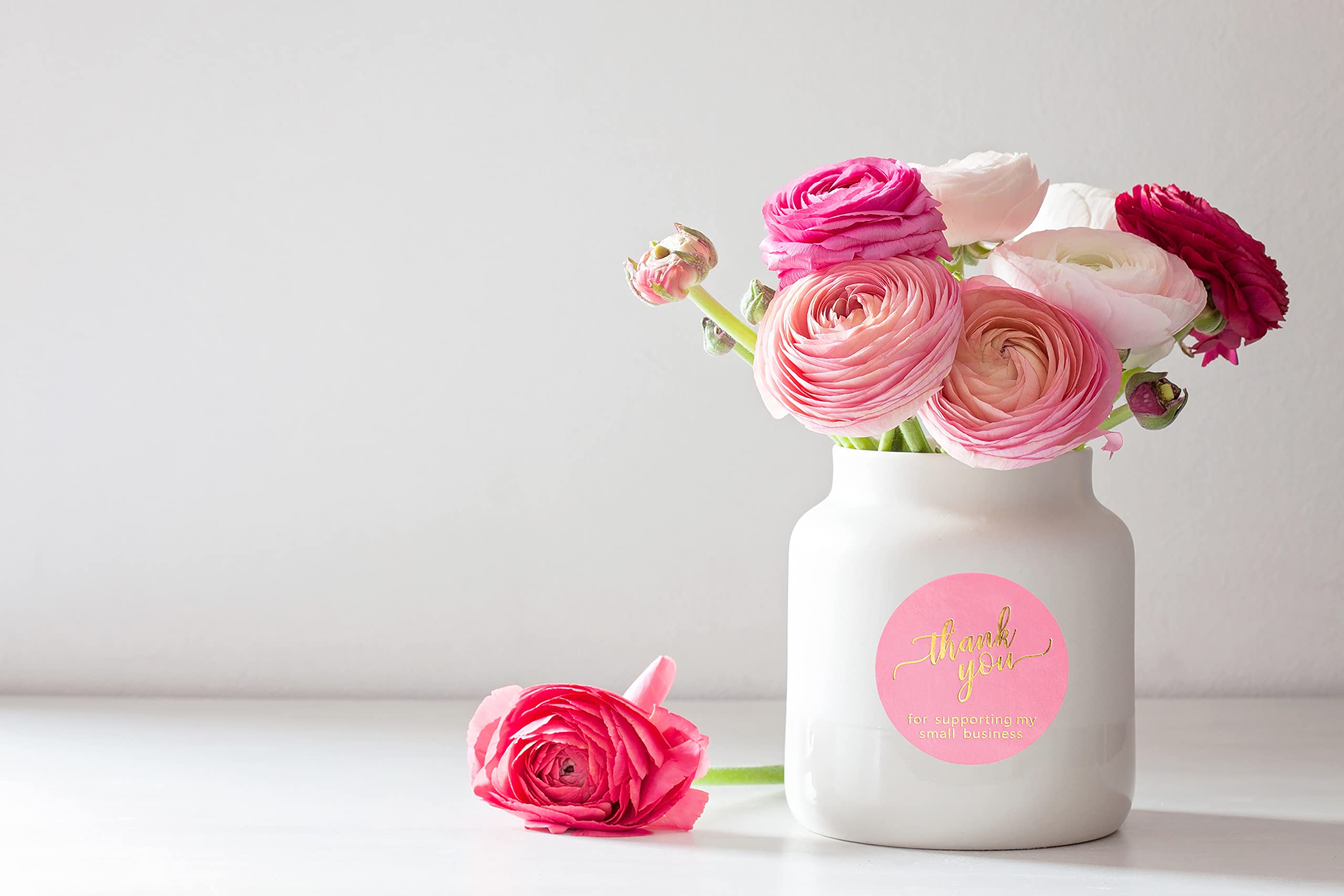 500 Self-Adhesive Waterproof Thank You Stickers for Small Business - Beautiful Design, Strong & Durable (2 Inch, Pink) - Perfect for Packaging, Gift Wrapping & Customer Appreciation