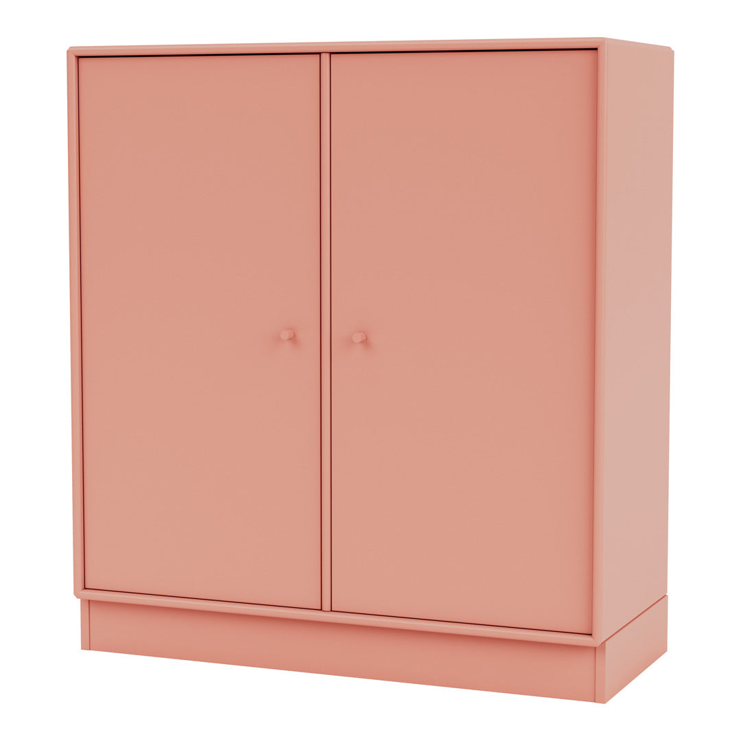 Modern 2-Door Lacquered Cabinet with Plinth Base - Stylish Storage Solution for Living Room, Bedroom or Office Organization