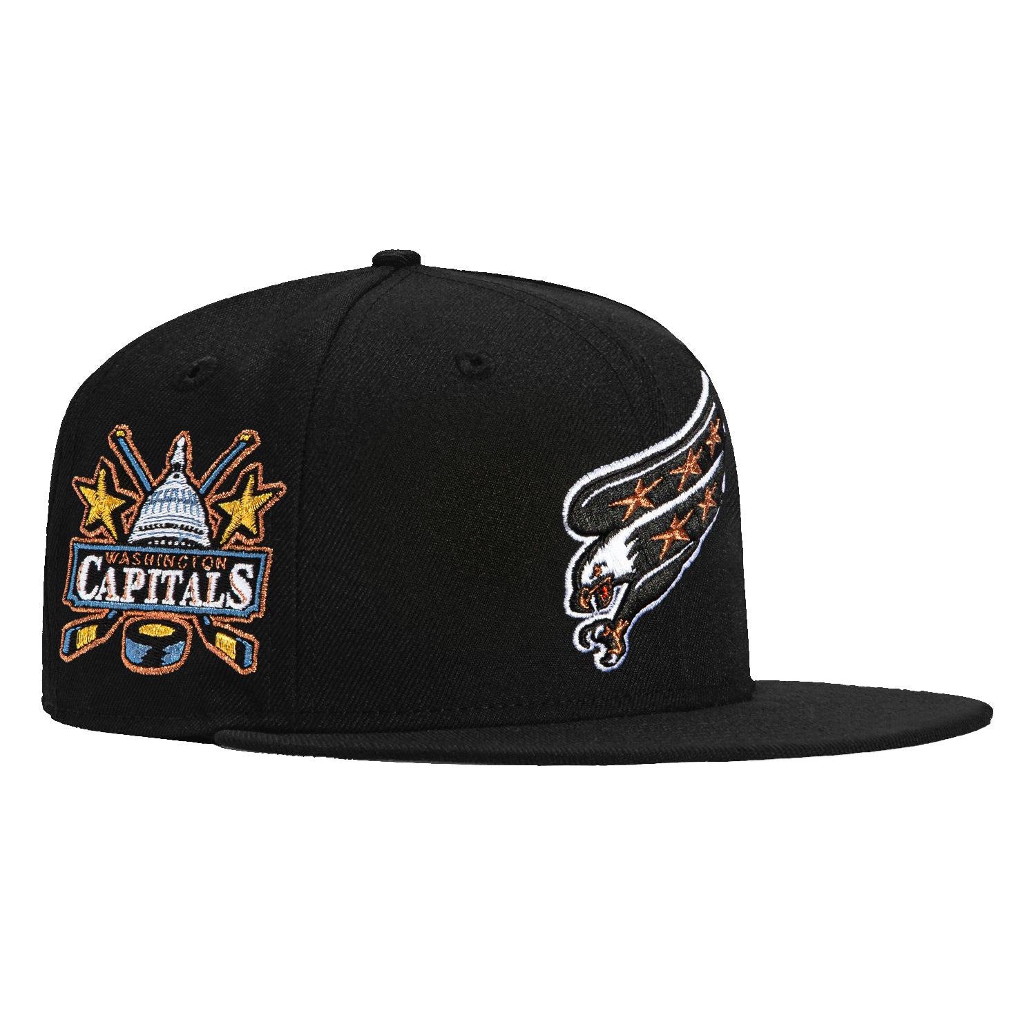 New Era 59Fifty Washington Capitals NHL Logo Patch Snapback Hat - Black | Official Licensed Baseball Cap for Men & Women | Perfect for Sports Fans, Game Day & Streetwear Fashion