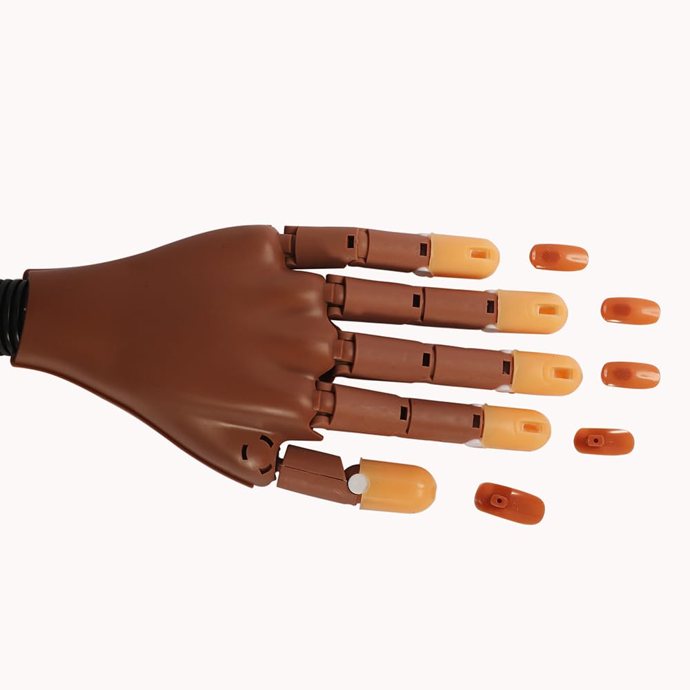 Professional Acrylic Nail Practice Hand - Flexible Mannequin Hand with 100 Nail Tips for Nail Art Training, Perfect for Beginners & Salon Practice - Ideal for Home, Beauty School & Professional Nail Technicians