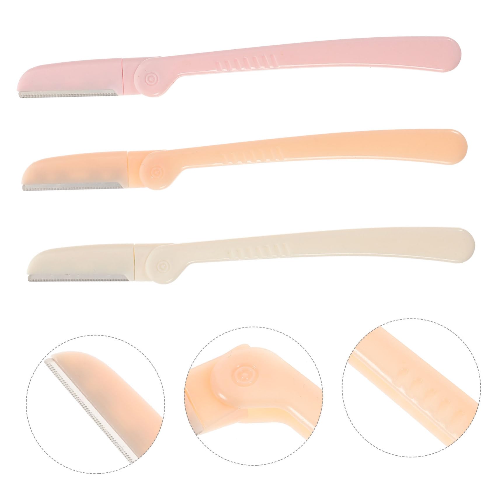 NOLITOY 3-Piece Portable Eyebrow Razor & Trimmer Set - Mini Eyebrow Shaper & Hair Remover Tool for Precise Grooming | Perfect for Travel, Home Use & Professional Makeup Kits