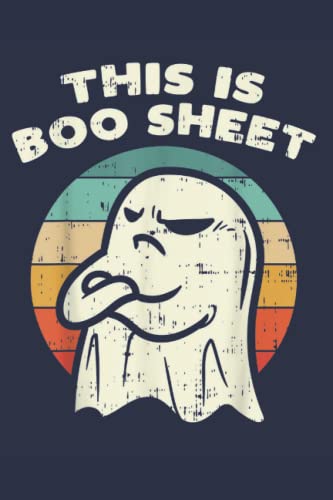 Boo Sheet Ghost Retro Halloween Notebook - Spooky Witchy Journal for Halloween Gifts, Party Favors & Scary Decorations | Perfect for Trick-or-Treating, Haunted House Parties & Pumpkin Carving Events