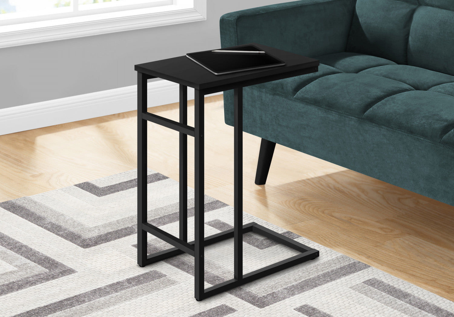 Modern Black Calen Side Table - Small End Table for Living Room, Bedroom, or Office - Nightstand & Accent Furniture with Minimalist Design