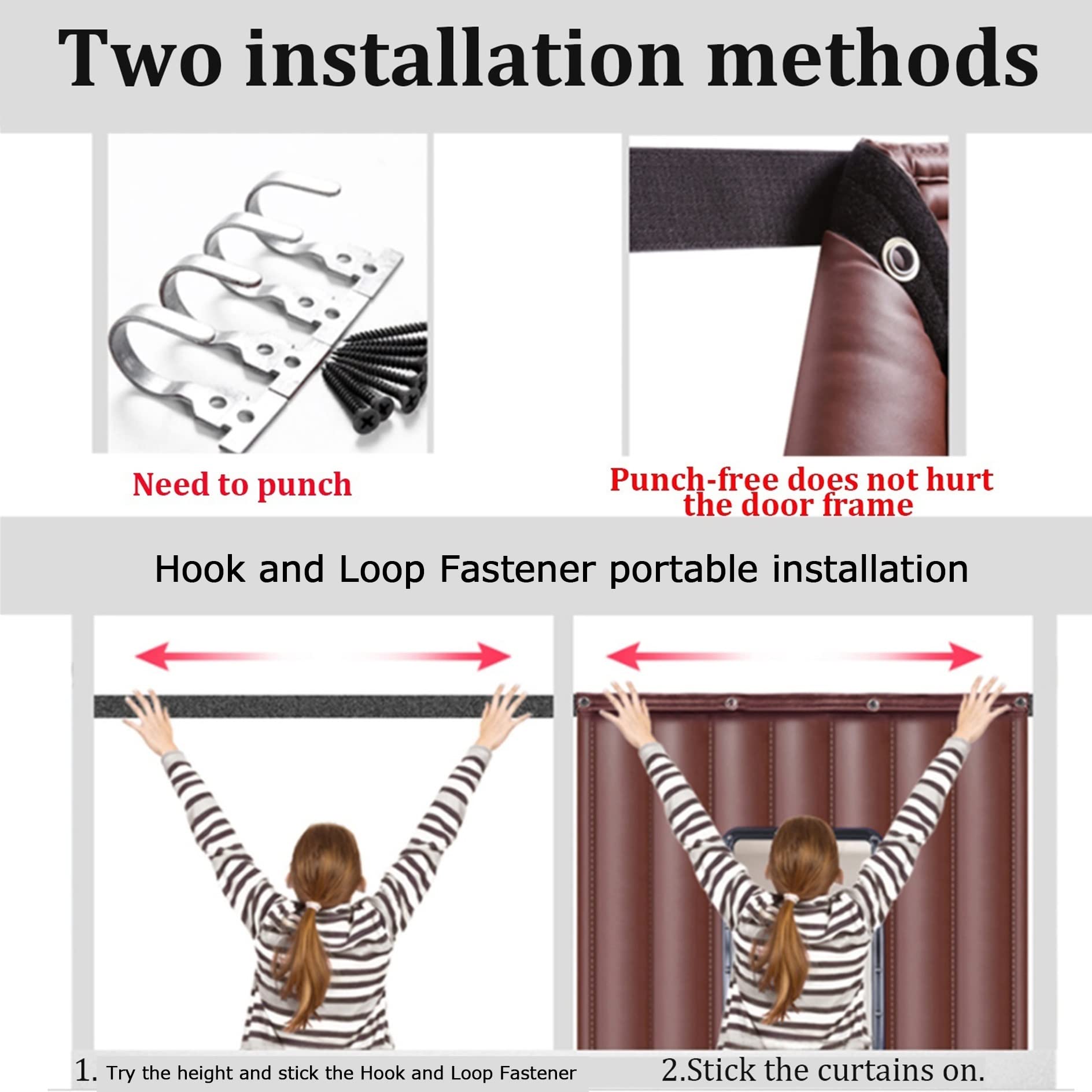 Soundproof Curtains for Door & Window - Blackout Noise Cancelling Thermal Insulated Drapes | Thick Cotton Door Panels & Windproof Waterproof Blanket for Home, Bedroom, Office | Easy to Install for Privacy, Noise Reduction & Temperature Control