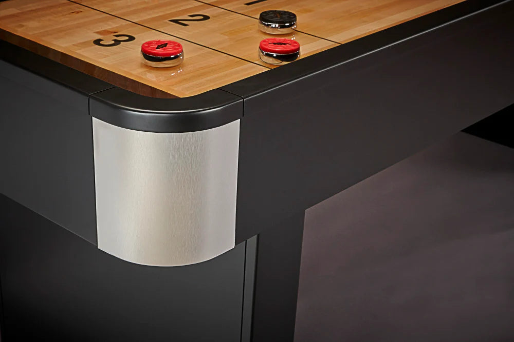 Brunswick Delray II 9-Foot Shuffleboard Table - Matte Black Finish | Premium Indoor Game Table for Home, Bar, or Game Room Entertainment
