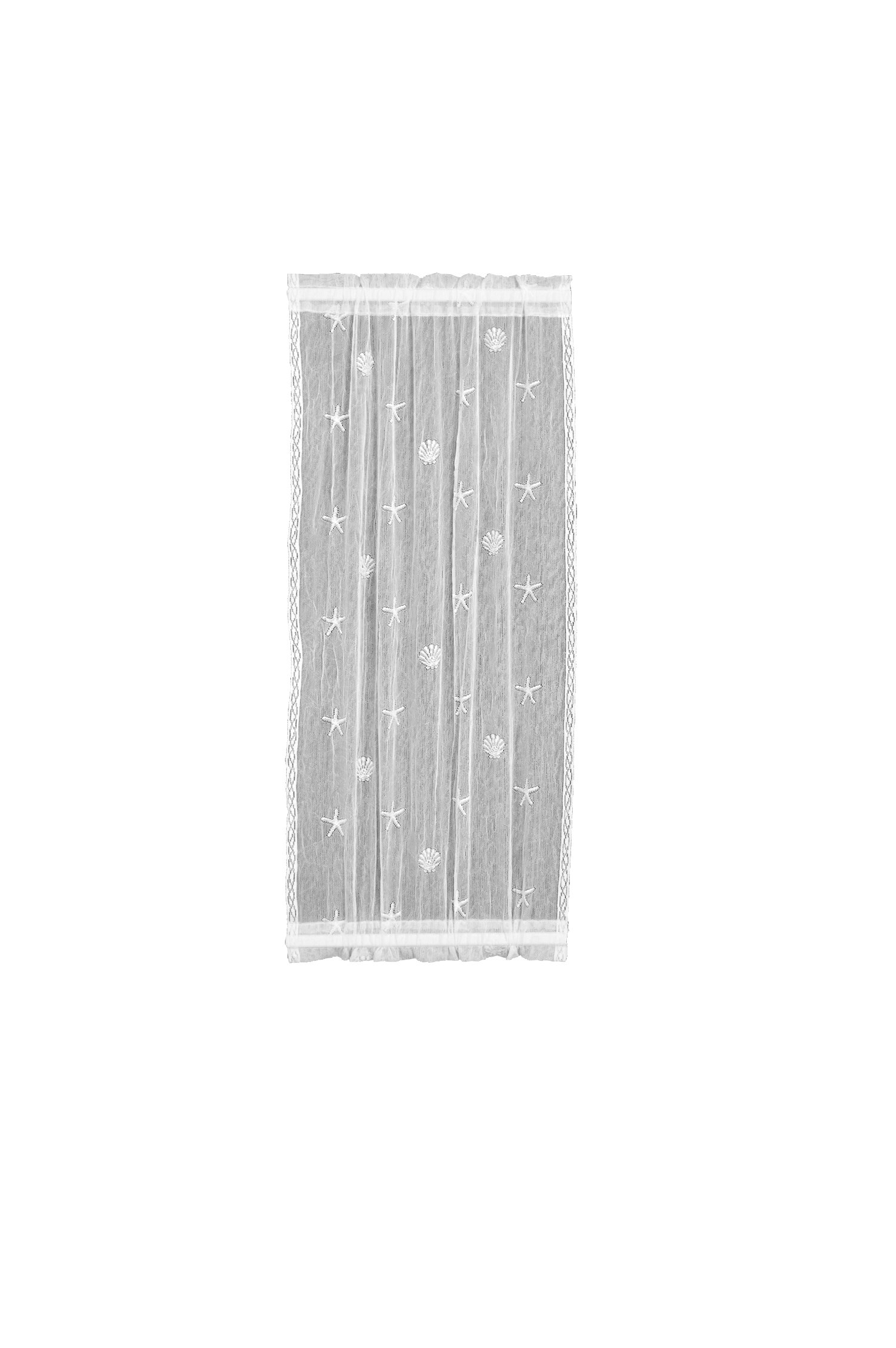 Heritage Lace Sand Shell Sidelight Panel Window Curtain - 15 x 38 Inches, White Sheer Lace for Living Room, Bedroom & Bathroom Privacy Decor