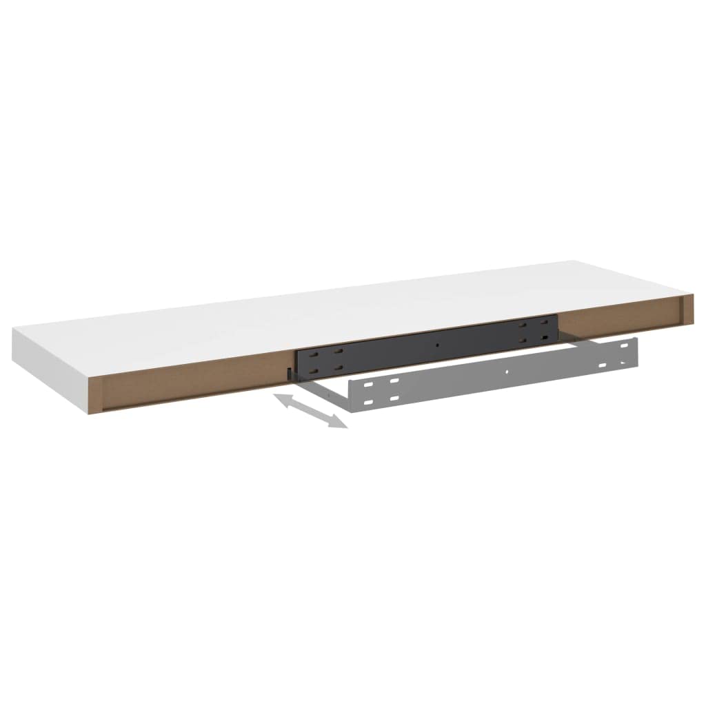 Floating Shelves Set of 4 - White MDF Wall Mounted Shelves 31.5