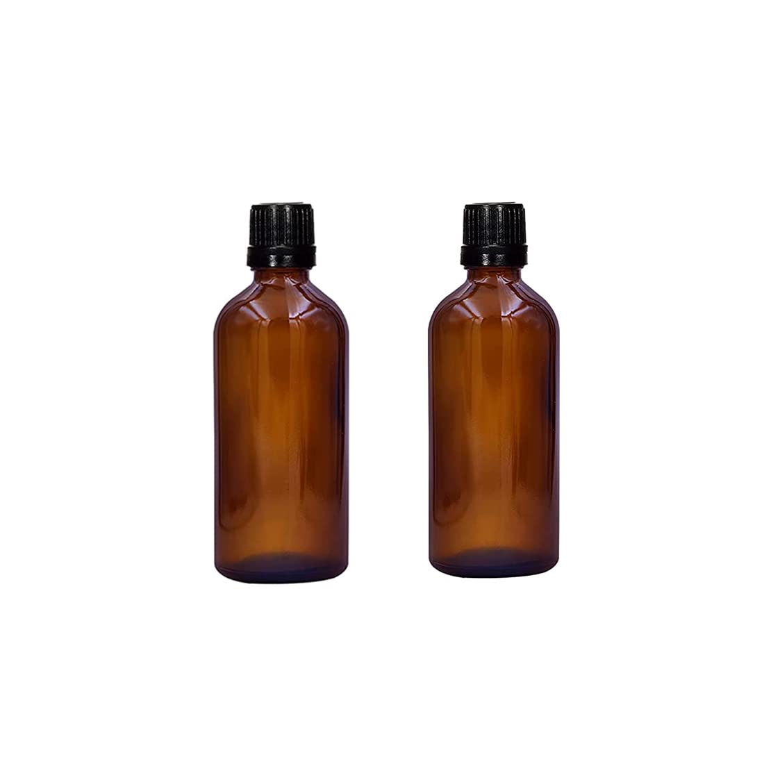 PHARCOS 100ml Amber Glass Bottle with Black Cap & Dropper - Essential Oil Storage, DIY Perfume Making, Aromatherapy Supplies - Leak Proof & Reusable for Home, Spa, Travel - 3-Piece Set