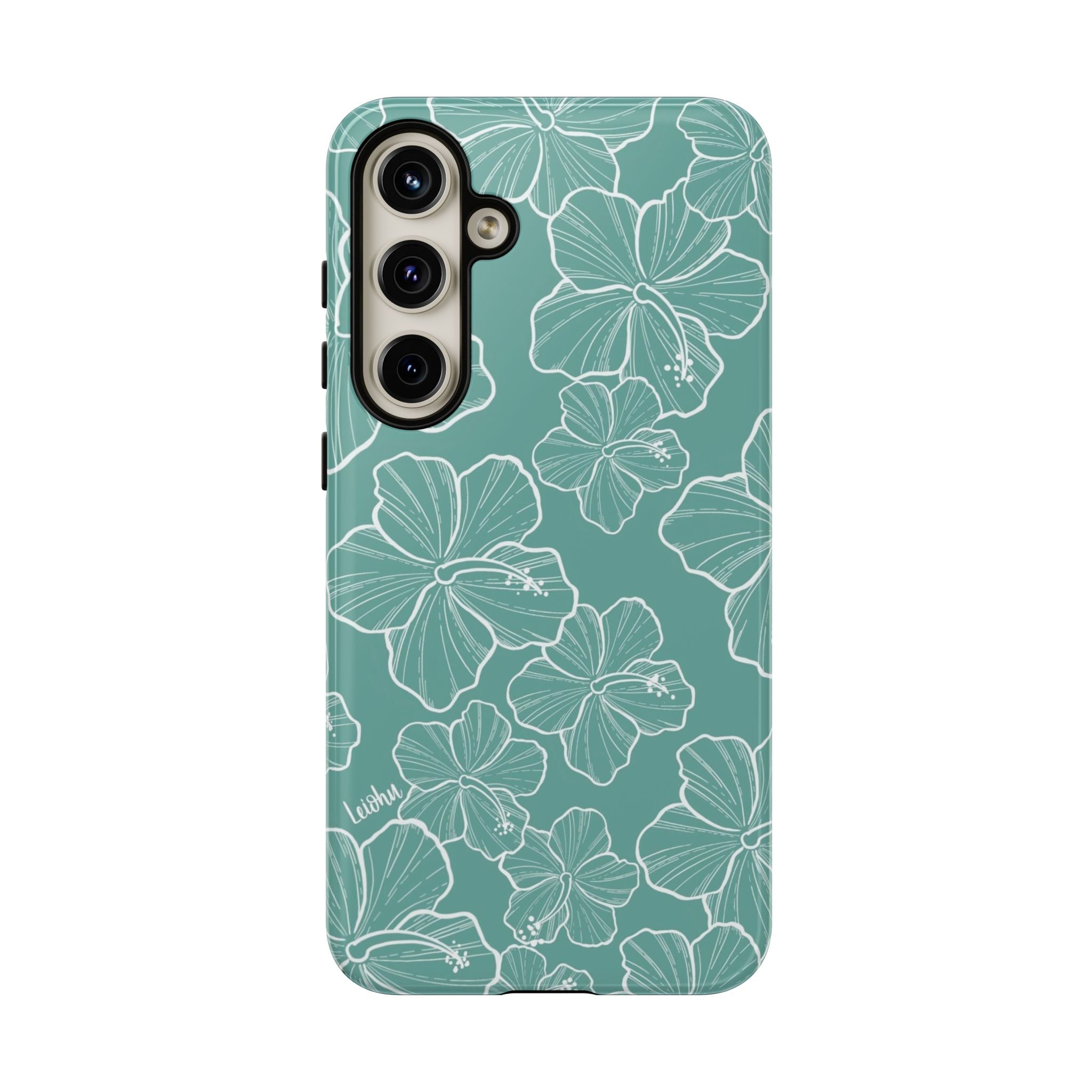 Premium Hibiscus Teal Samsung Galaxy Phone Case - Durable & Stylish Protection for Everyday Use, Work & Travel