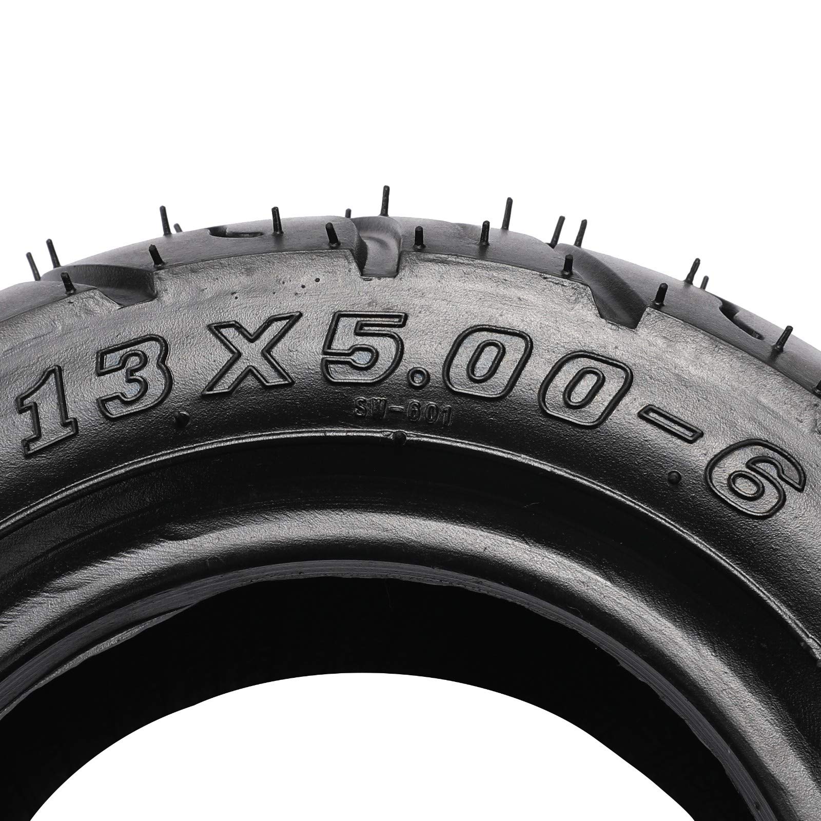JCMOTO 2 Pack 13x5.00-6 Tubeless Tires for Go Kart, ATV, UTV & Lawn Mower - Heavy Duty All-Terrain Replacement Tires for Off-Road, Farm & Backyard Use