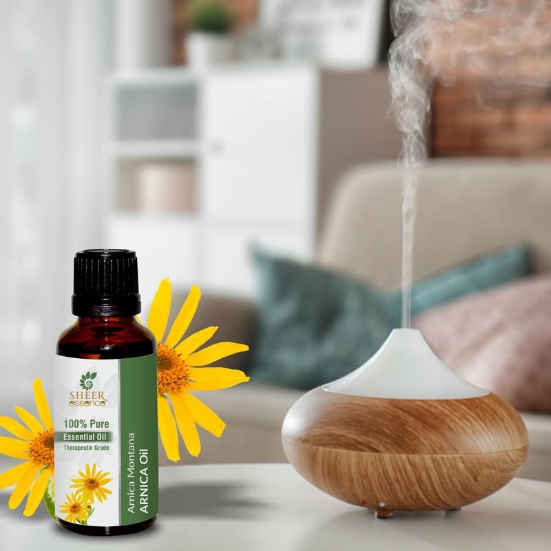100% Pure Arnica Essential Oil (Arnica Montana) - 33.8oz Therapeutic Grade Undiluted Oil in Aluminum Bottle - For Skin Care, Hair Growth & Aromatherapy - Perfect for Massage, Pain Relief & Relaxation - Free DHL Express Shipping