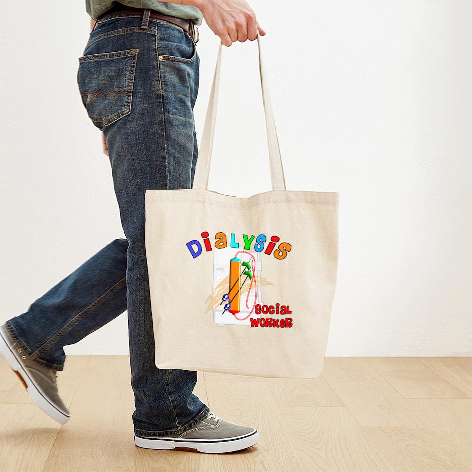 Dialysis Social Worker 2011 Tote Bag - Natural Canvas Reusable Shopping Bag for Medical Professionals | Perfect for Work, Groceries & Everyday Use