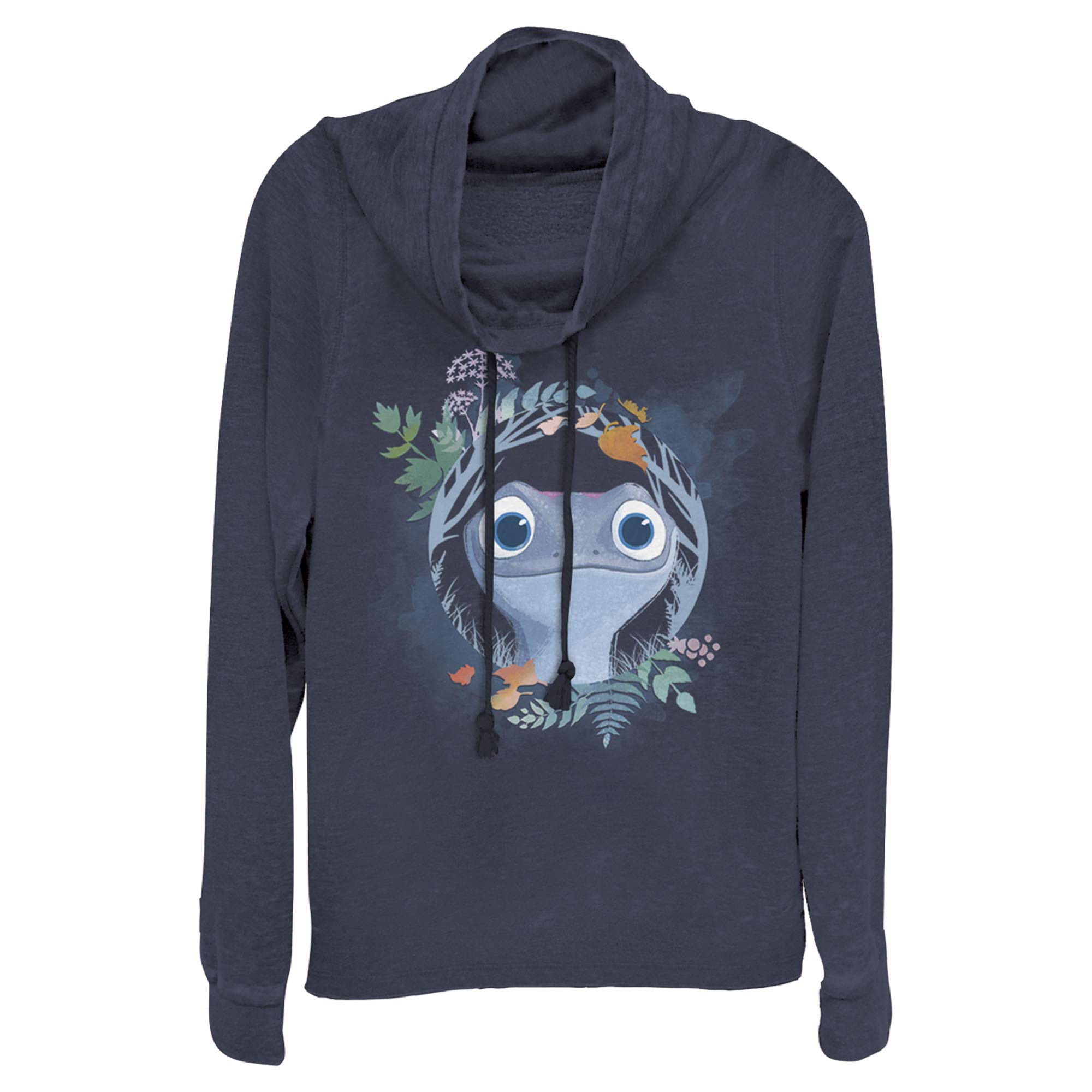 Frozen 2 Watercolor Salamander Women's Long Sleeve Cowl Neck Pullover Sweater | Disney Inspired Casual Winter Top | Perfect for Cosplay, Movie Nights & Gift Giving
