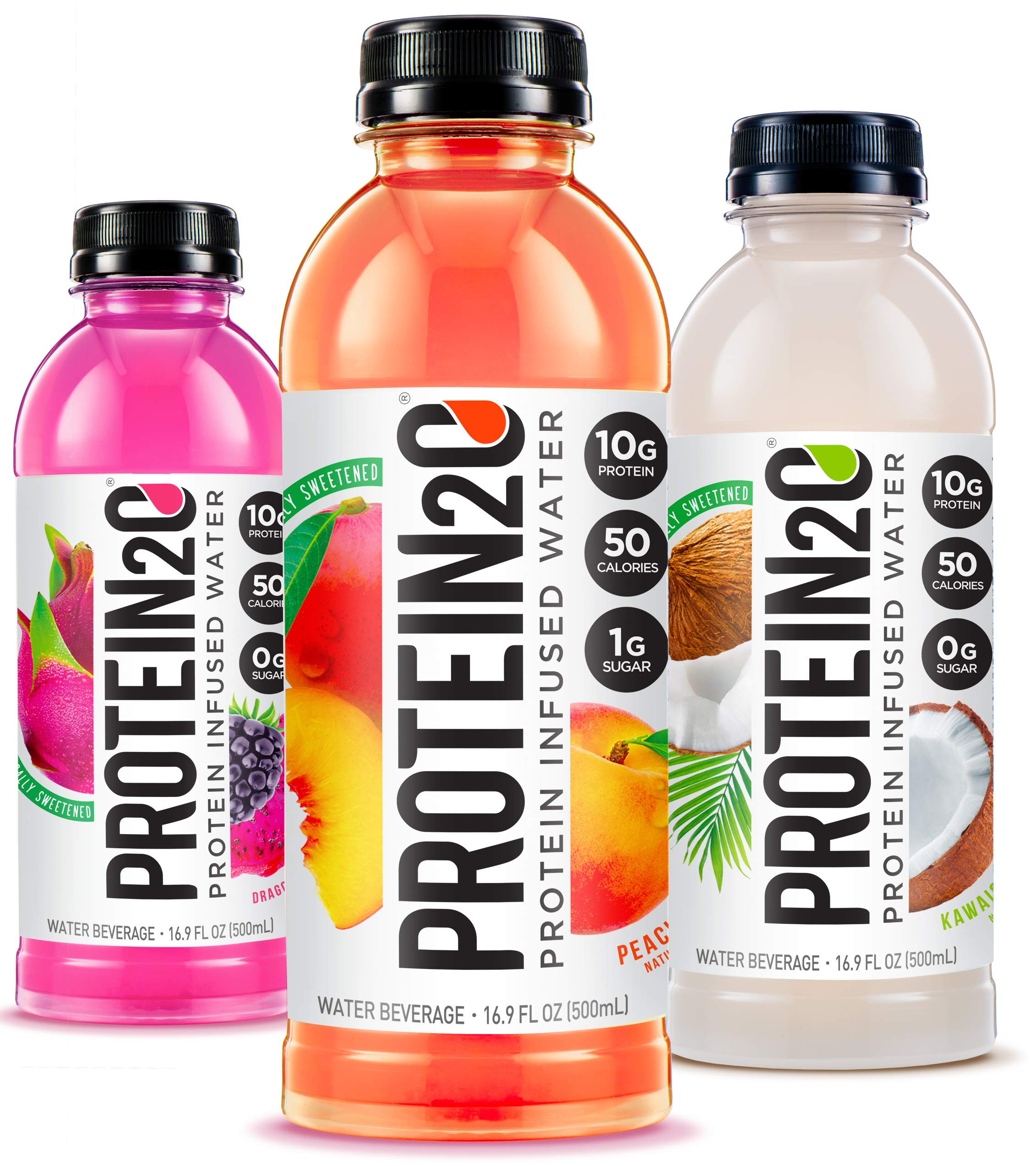 Protein2o Whey Protein Infused Water with Energy Boost - Variety Pack (16.9 oz, 12 Bottles) - Post Workout Recovery & On-the-Go Hydration for Athletes & Fitness Enthusiasts