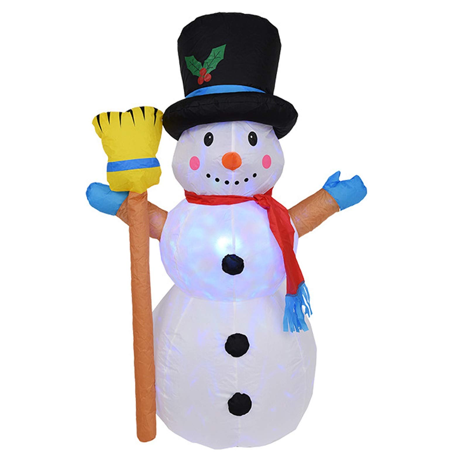 47in Inflatable Snowman Christmas Decoration - Indoor/Outdoor LED Lighted Holiday Decor for Parties, Xmas Tree Ornaments & Festive Home Decorating
