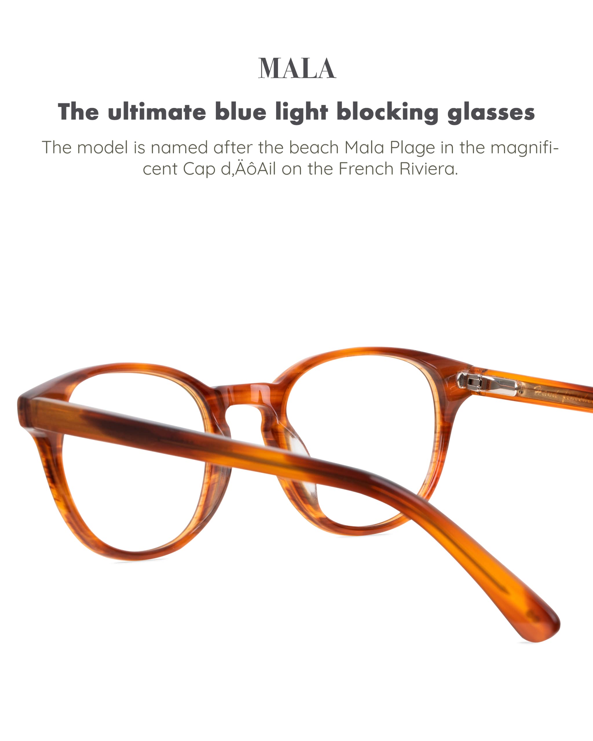 Christopher Cloos Mala Bourbon Blue Light Blocking Glasses - Danish Designer Unisex Computer Eyewear for Men & Women (Non-Prescription/Prescription Ready) - Perfect for Office Work, Gaming & Digital Screen Protection