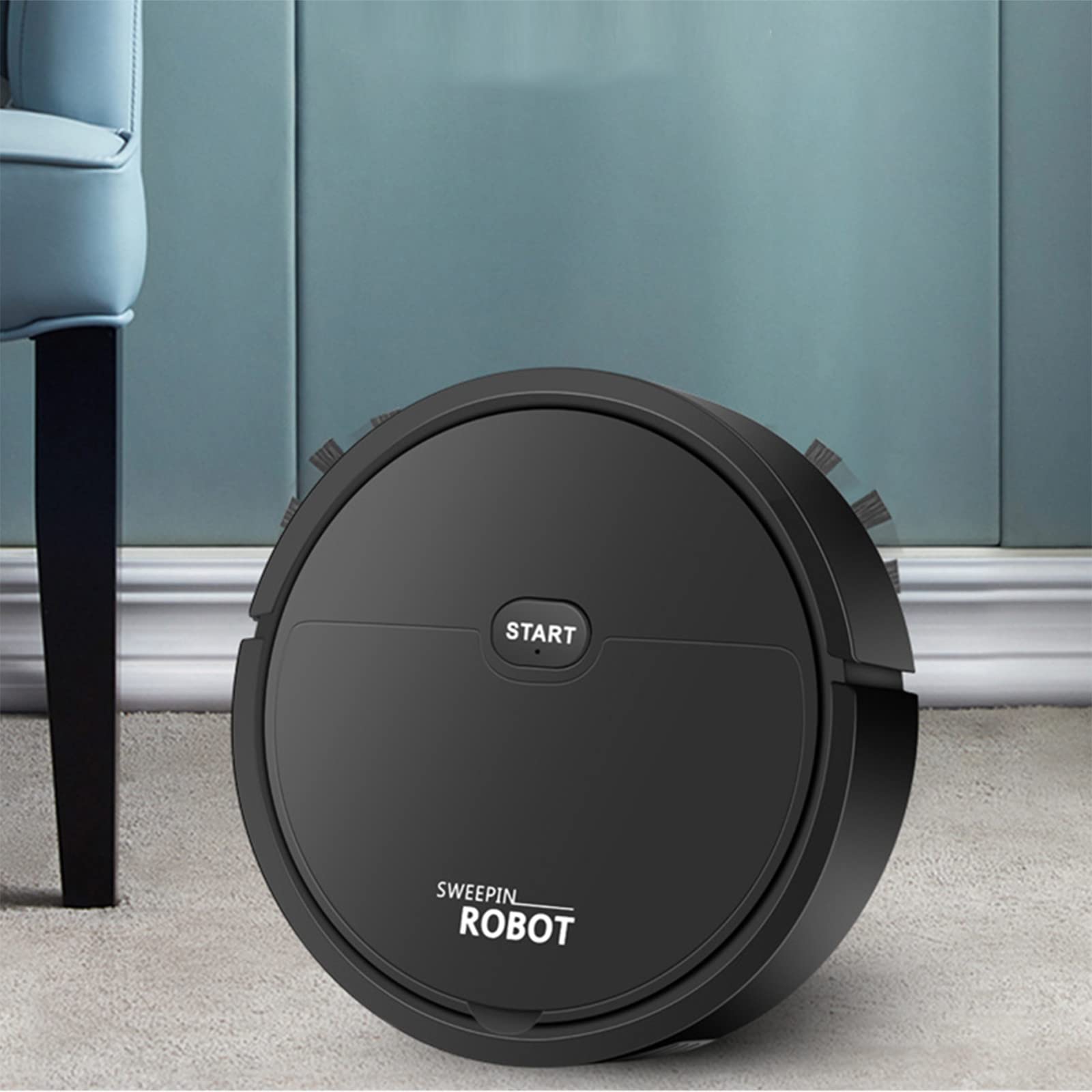 Smart Robot Vacuum Cleaner for Pet Hair & Allergies - Self-Charging, Stair Detection, Works on Carpets, Hardwood & Tile Floors - Ideal for Home Cleaning & Pet Owners (Black)