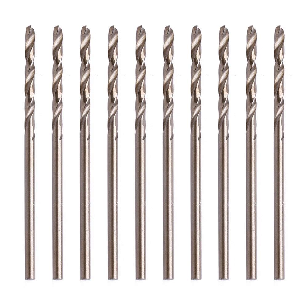 10Pcs M35 HSS-Co Cobalt Twist Drill Bits - 2mm Triangle Shank Metal Spiral Drill Set for Metalworking, Woodworking & DIY Projects - High Speed Steel Durable Drill Bits for Professional & Home Use
