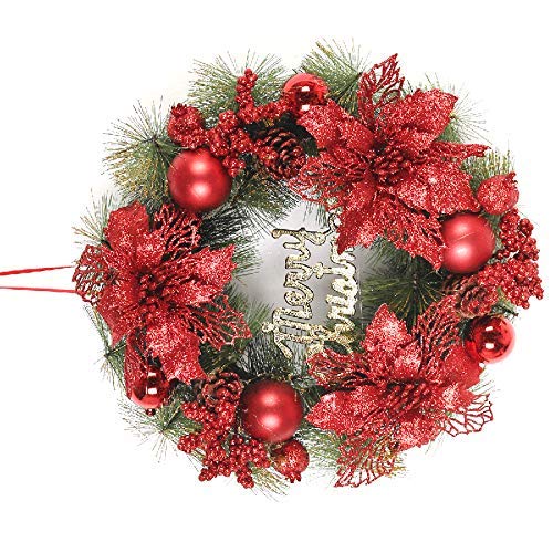 12 Pack Red Glitter Artificial Poinsettia Flowers - 6 Inch (16cm) Christmas Wreath & Tree Decorations - Perfect for Holiday Home Decor, Party Centerpieces, and Festive DIY Crafts