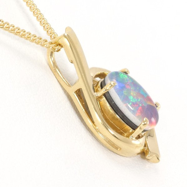 18K Yellow Gold Synthetic Stone Necklace for Women - Elegant Layering Jewelry for Daily Wear, Party & Gift Giving