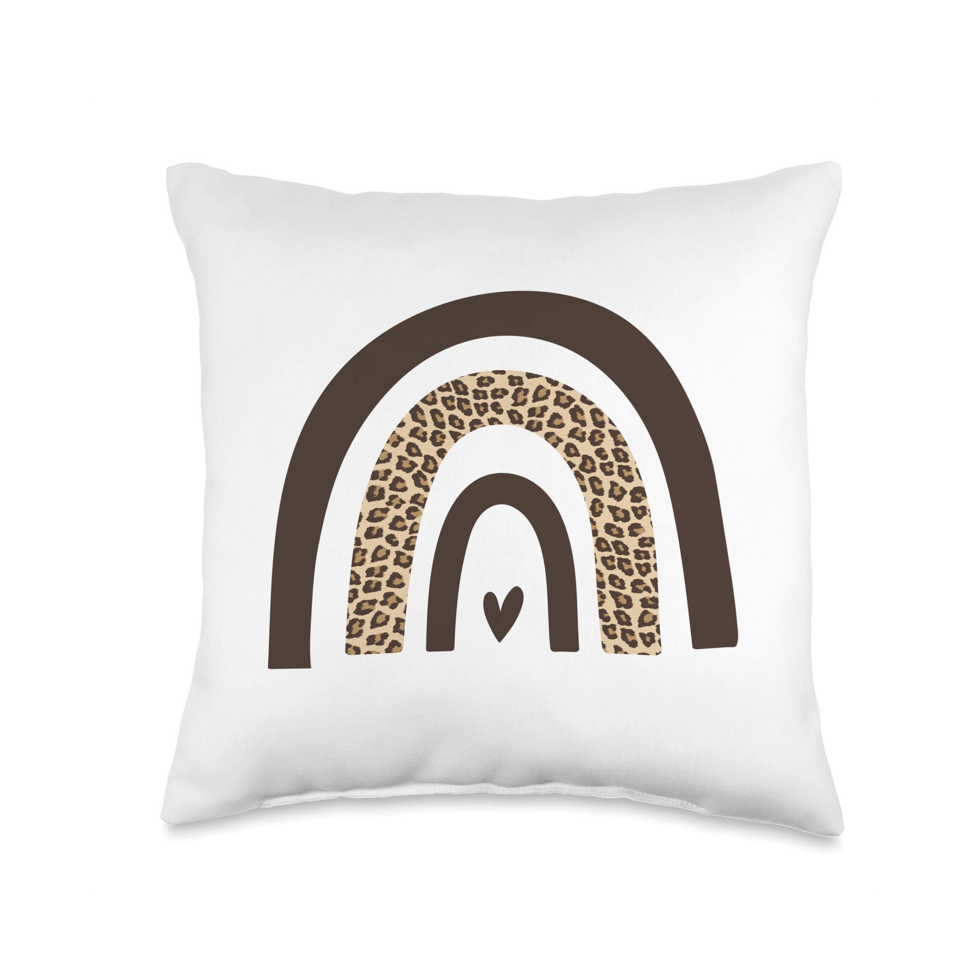Leopard Rainbow Cheetah Pattern Throw Pillow 16x16 - Multicolor Decorative Cushion for Sofa, Bed, or Chair