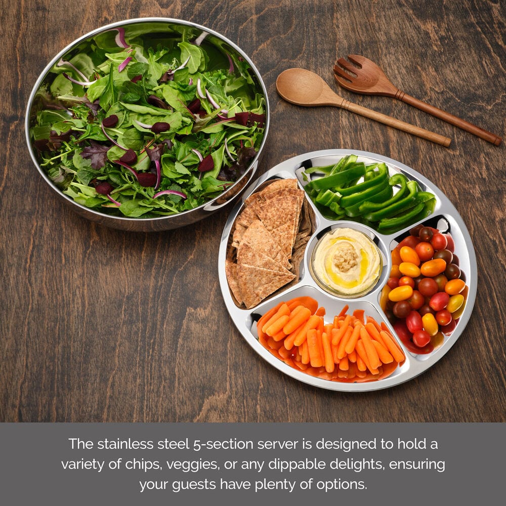 Premium 2-Piece Chilled Chip and Dip Serving Tray Set - Perfect for Parties, Entertaining & Game Day Snacks