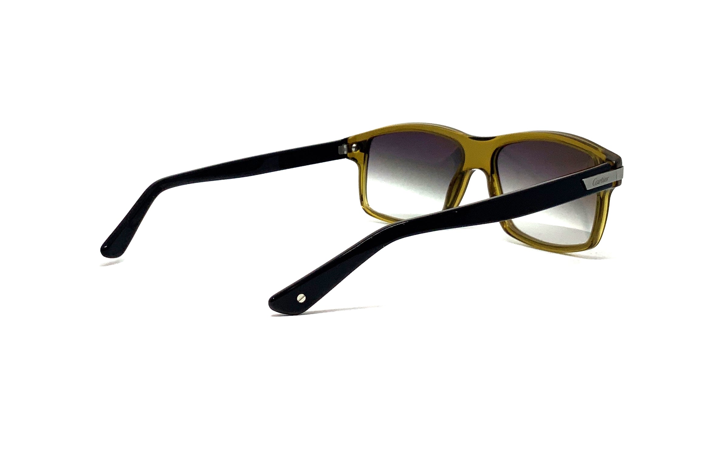 Cartier Olive & Black Rectangular Polarized Sunglasses for Women & Men - Luxury UV Protection Shades for Driving, Beach & Outdoor Activities