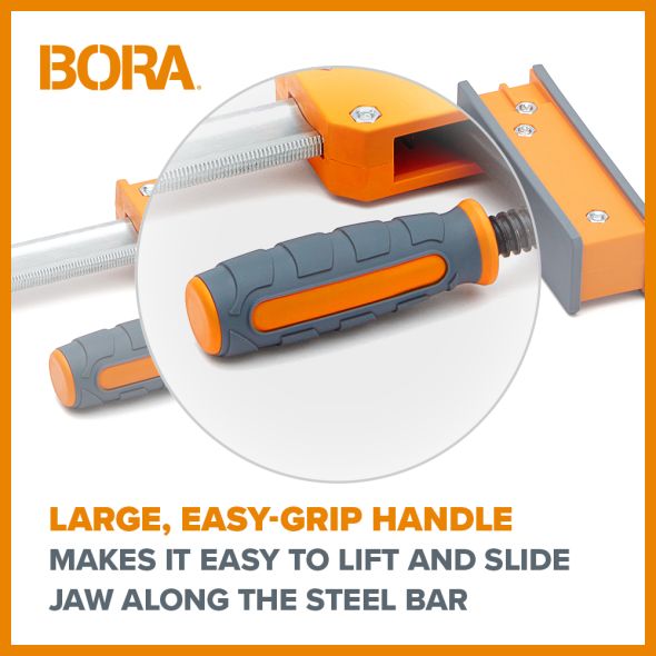 BORA 8-Piece Parallel Clamp Set - Heavy Duty Woodworking Clamps for Cabinet Making, Furniture Building & DIY Projects - Perfect for Woodworkers & Craftsmen
