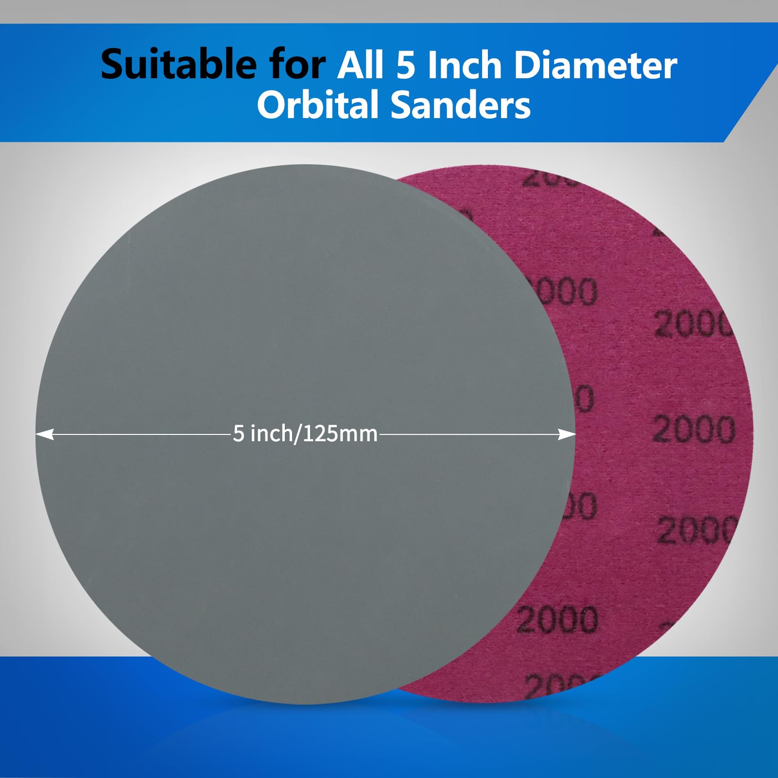 70-Piece 5-Inch Wet/Dry Sanding Discs Assortment - 400 to 3000 Grit Silicon Carbide Hook & Loop Sandpaper for Random Orbital Sander | Wood Finishing, Automotive Polishing, Metal Sanding & DIY Projects