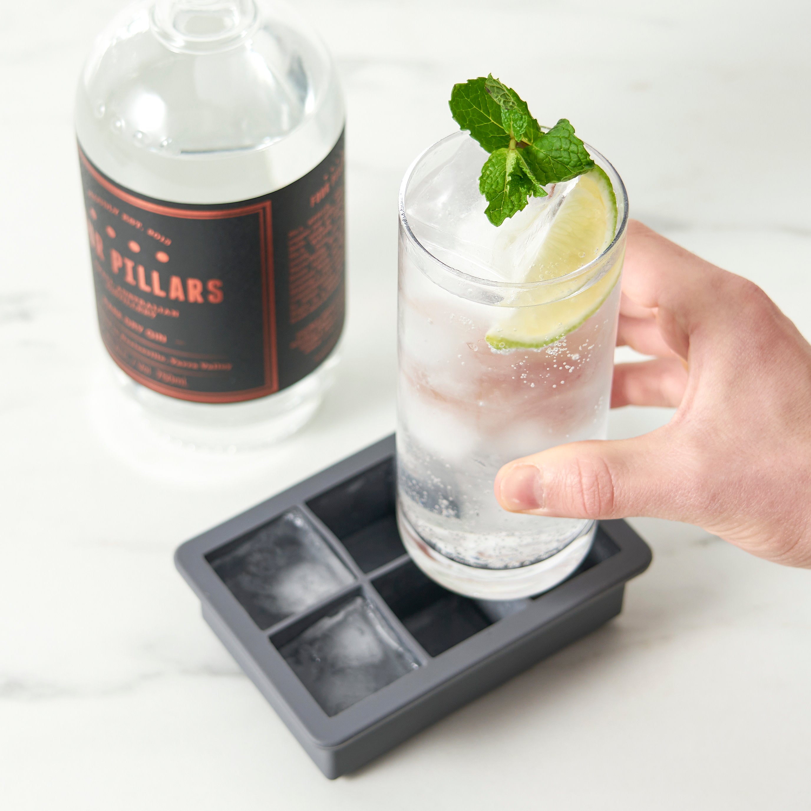 Premium Glacier Highball Ice Cube Tray with Lid - Perfect for Cocktails, Whiskey & Home Bars - BPA-Free Silicone Mold for Clear, Slow-Melting Ice Cubes (Great for Entertaining & Parties)