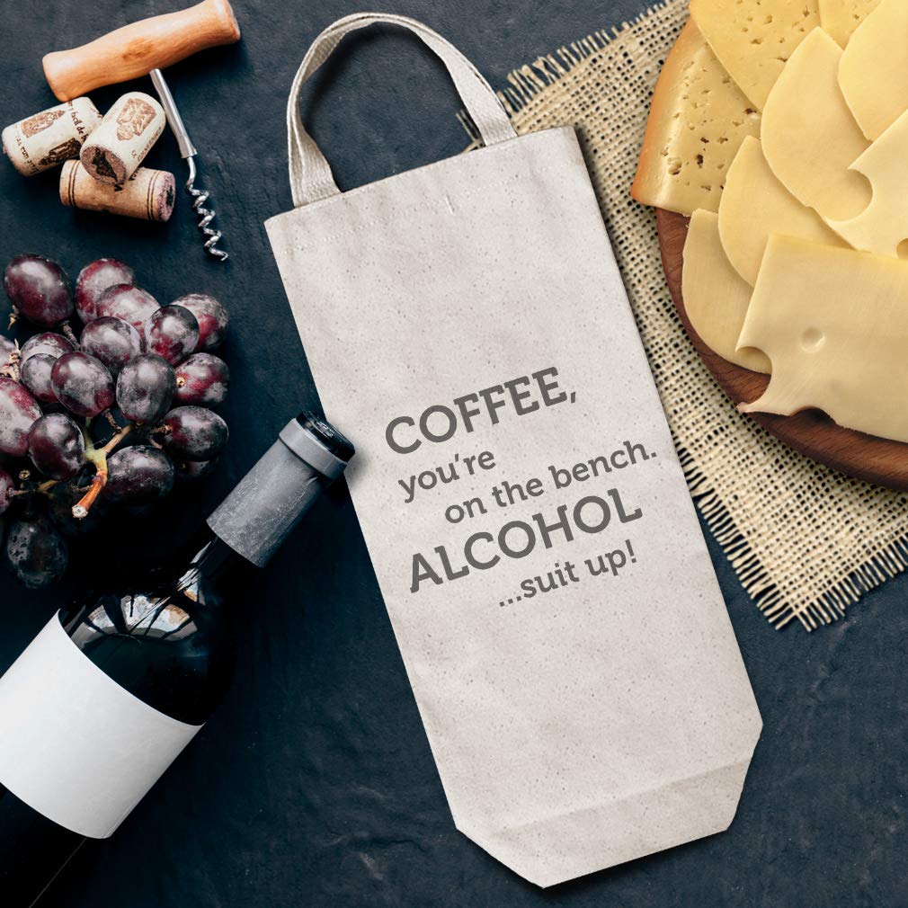 Custom Cotton Wine Gift Bag - Personalized Alcohol Tote for Coffee, Housewarming & Parties - Natural Canvas Design for Gifting & Celebrations | Perfect for Wine Lovers, Hostess Gifts & Special Occasions