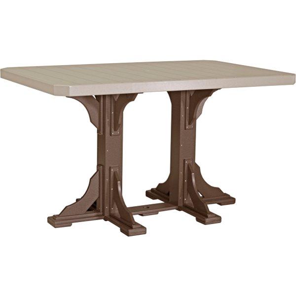Poly 4ft x 6ft Rectangular Bar Height Table - Durable Outdoor/Indoor Dining & Event Table for Restaurants, Patios & Parties