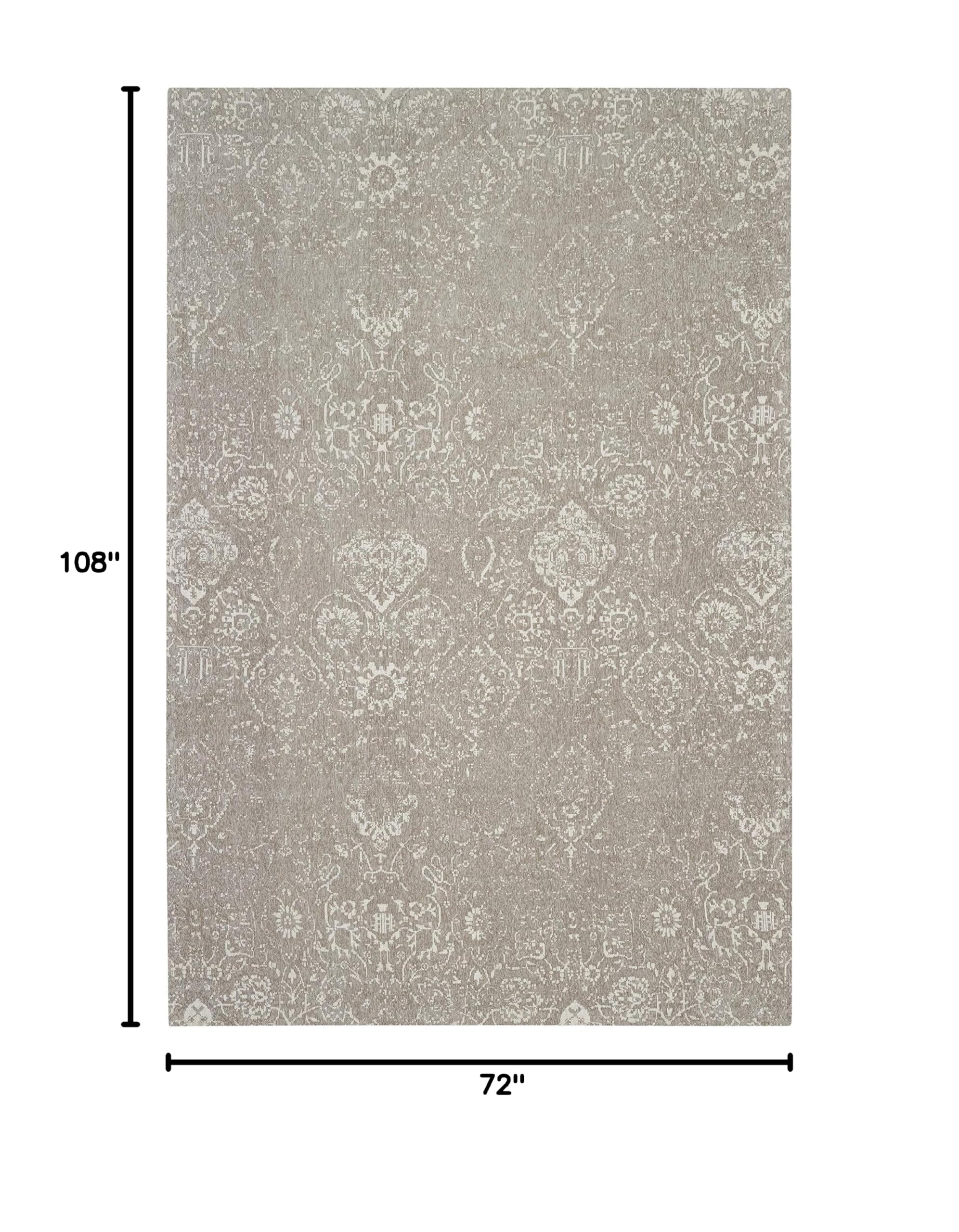 Nourison Damask Farmhouse Light Grey 6' x 9' Area Rug - Easy to Clean, Non-Shedding, Stain Resistant - Perfect for Bedroom, Living Room, Dining Room & Kitchen Decor (6x9) - Cozy Home Accent for Family Gatherings & Daily Comfort