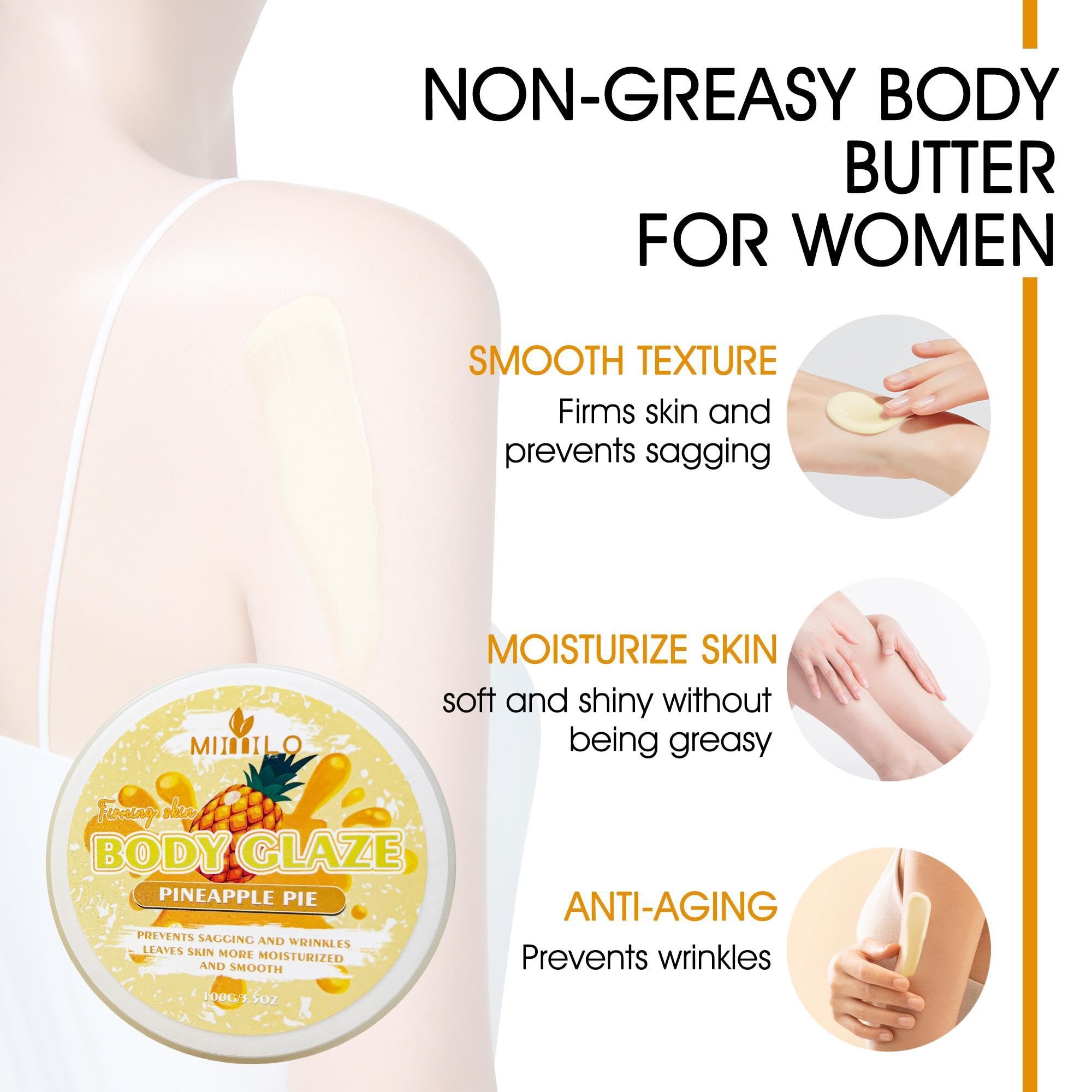 Body Glaze Donut Body Butter - 3.5 oz Deep Moisturizing Magnesium Cream for Soft Skin | Ultra Hydrating Body Lotion for Dry Skin Care | Perfect for Daily Use, After Shower & Nighttime Routine (B Set)