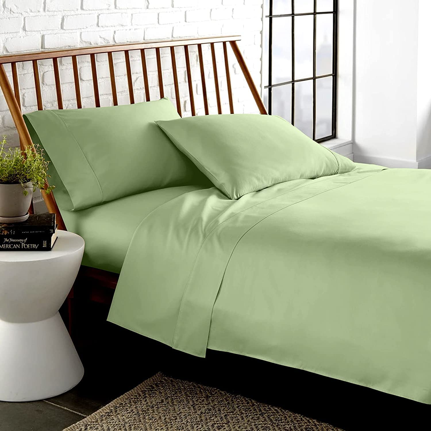 Premium 600 Thread Count Egyptian Cotton Queen Sheet Set - 4 PC Ultra Soft Long Staple Cotton Bed Sheets with 16