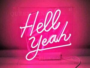 Handmade Beer Bar Neon Lamp Sign - 14x10 Inch Acrylic Pub Light Decor for Home, Man Cave & Bar | Vintage Tavern Artwork with 'Hell Yeah' Design - Perfect for Game Nights & Party Decorations