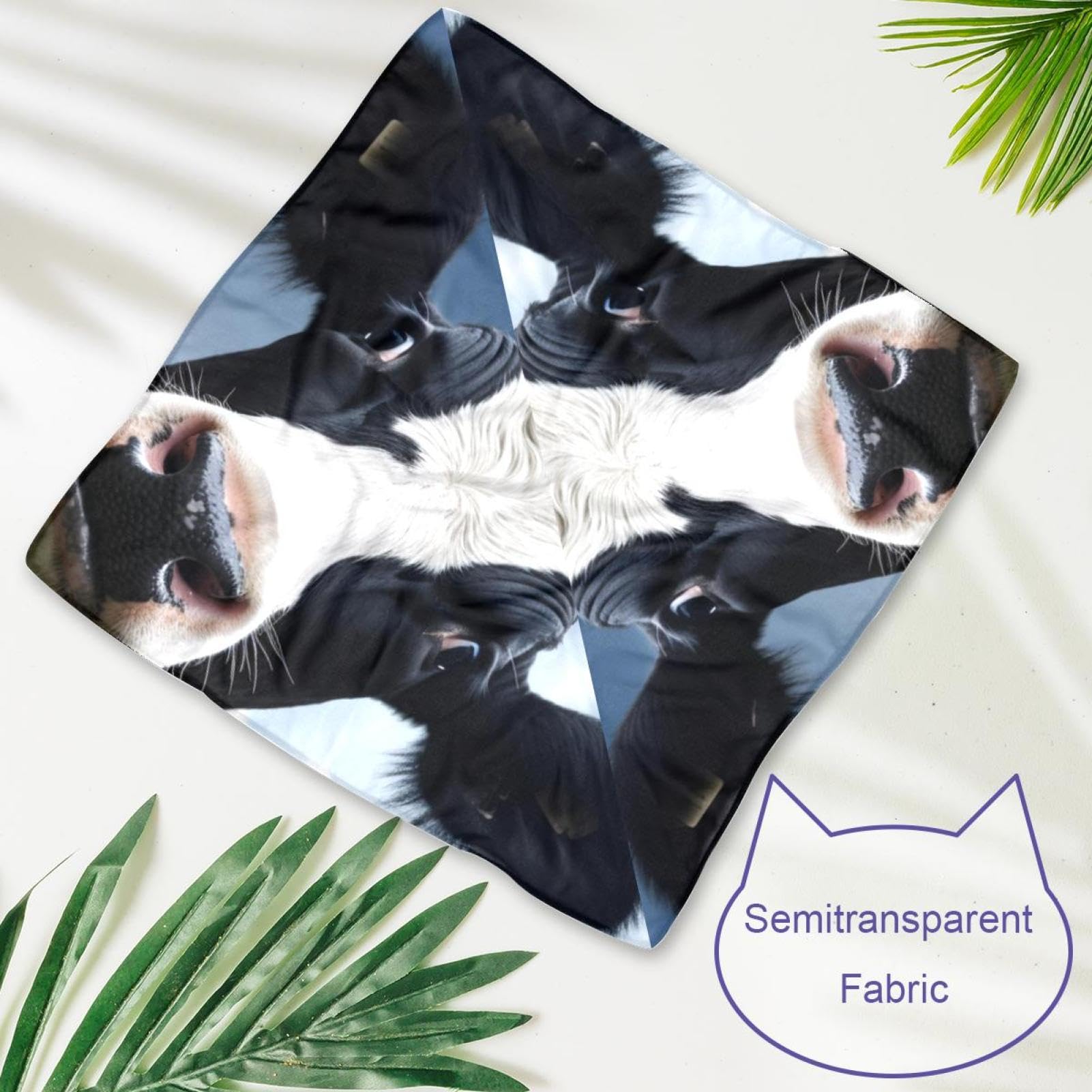 Stylish Dog Bandanas for Small, Medium & Large Pets - 2-Piece Black & White Cow Print Scarf Set for Dogs & Cats | Perfect for Pet Fashion, Farm Themes & Photo Shoots