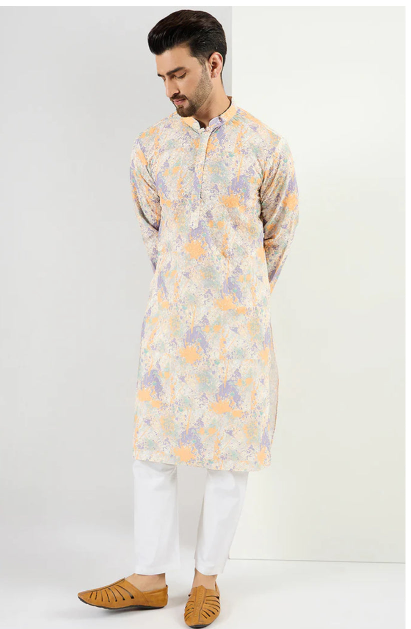 Off White Abstract Embroidered Chikankari Straight Kurta for Women | Traditional Indian Ethnic Wear | Perfect for Festivals, Weddings & Casual Outings