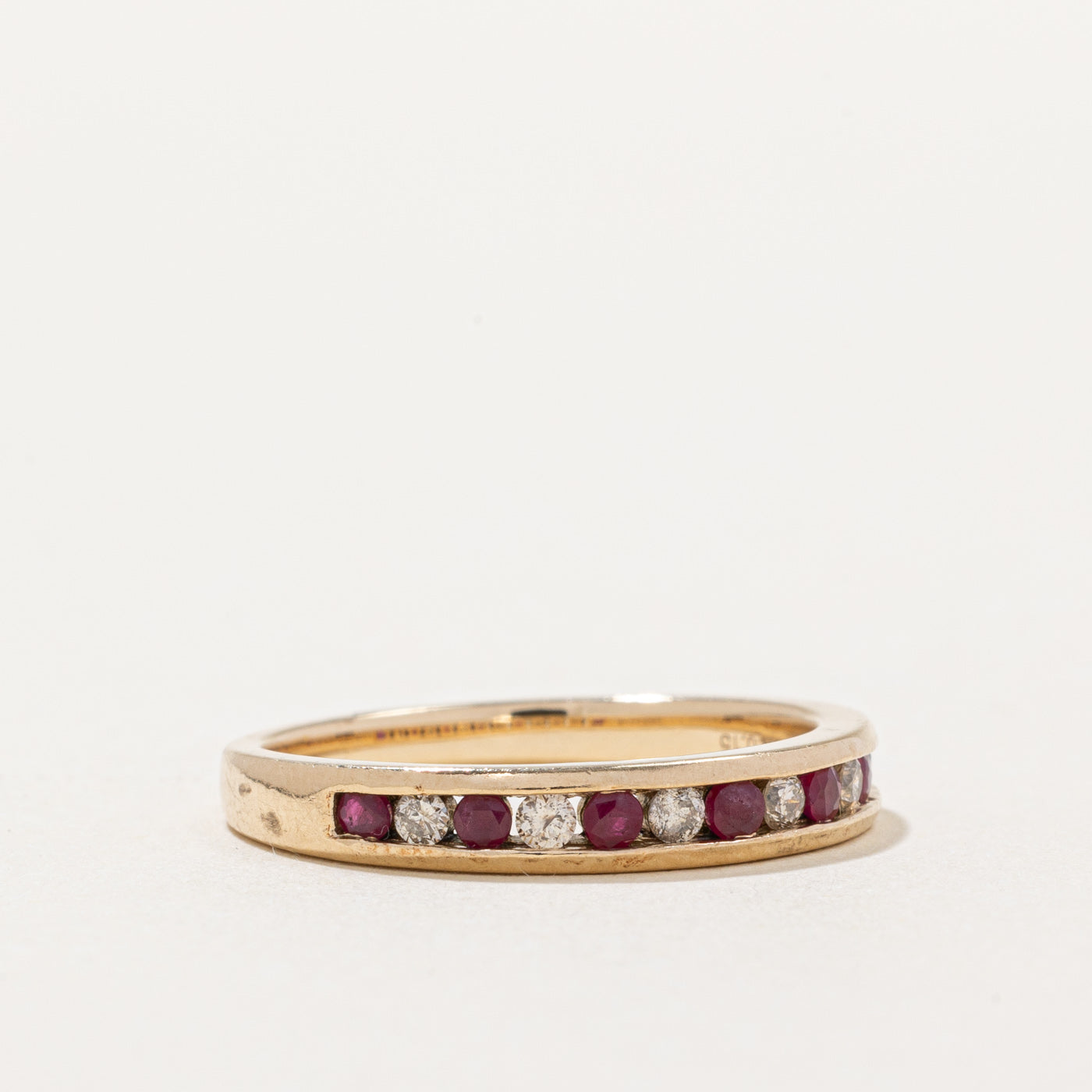 Michael Hill Channel Set Ruby & Diamond Wedding Band - 0.21ctw Ruby & 0.12ctw Diamonds - Size 7 - Elegant Engagement Ring for Women, Perfect for Anniversaries & Romantic Gifts