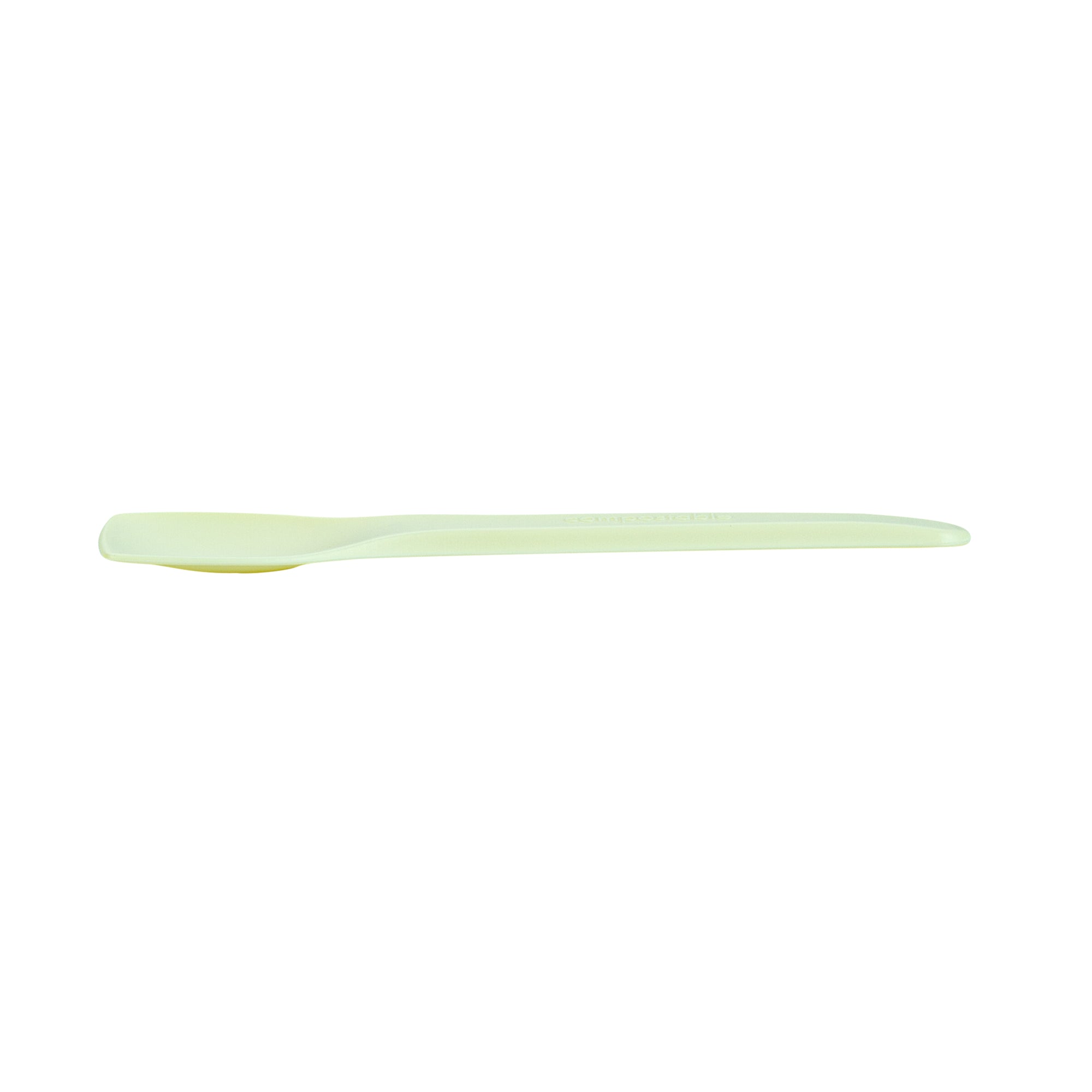 Eco-Friendly Yellow CPLA Plastic Ice Cream Spoons - Heat Resistant, Compostable, 100-Pack | Perfect for Parties, Dessert Shops & Sustainable Dining