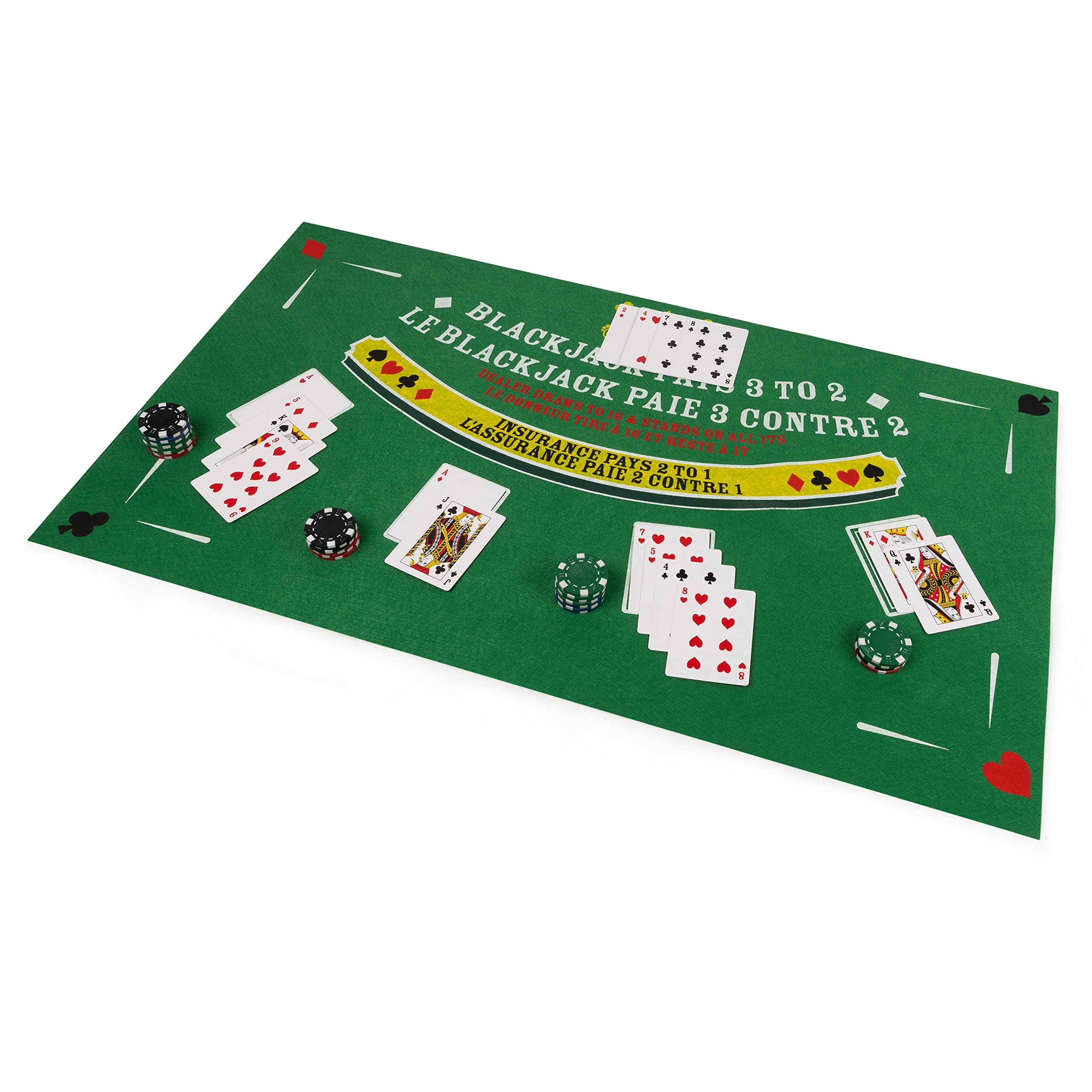 Premium Casino Game Set - 3-in-1 Classic Table Games: Craps, Blackjack & Poker for Adults & Teens Age 10+ | Perfect for Game Nights, Parties & Family Entertainment