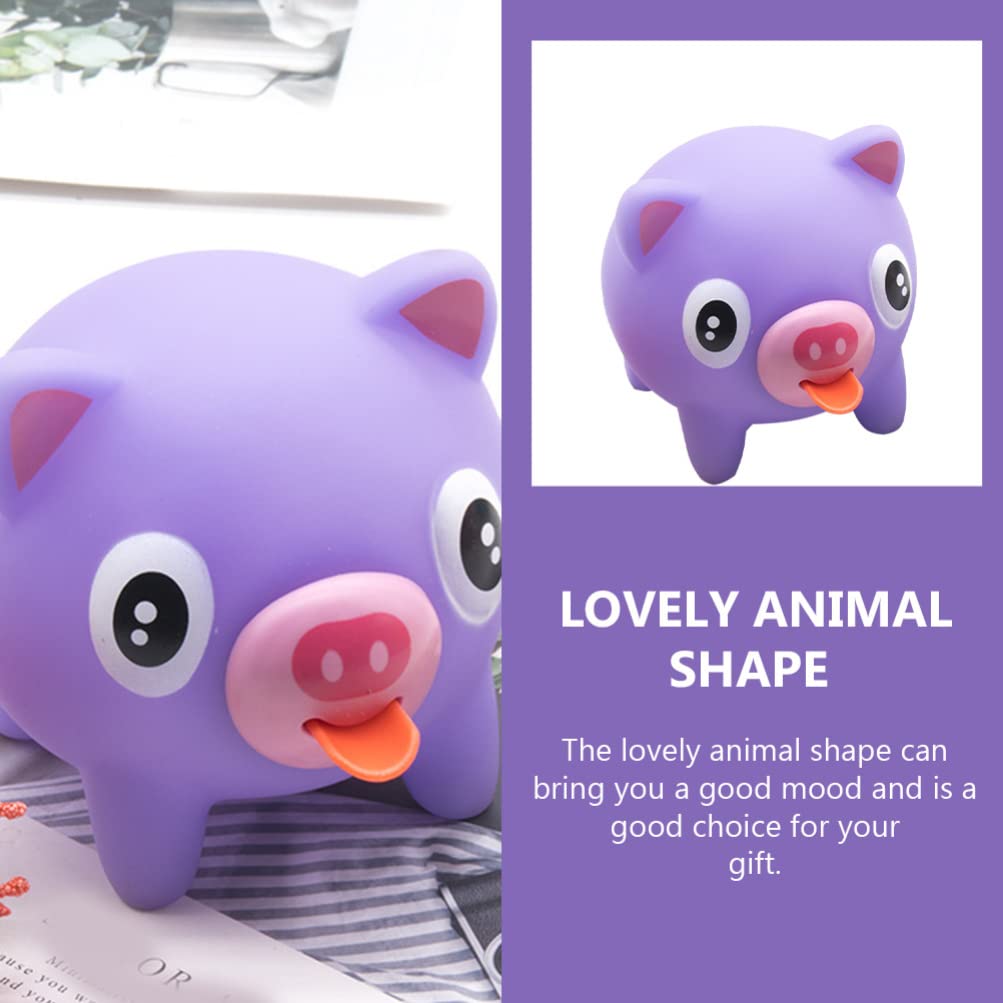NUOBESTY Slow Rising Squeeze Pig Toy for Kids - Stress Relief & Sensory Fidget Toy, Fun Animal Squeeze Stick for Anxiety Relief & Decompression (Purple) - Perfect for Classroom, Home & Travel Use