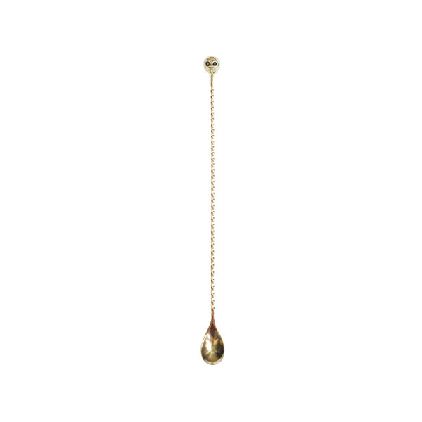 Cocktail Kingdom Skull Bar Spoon - 33cm Stainless Steel Mixing Spoon for Bartenders - Perfect for Craft Cocktails, Home Bars & Professional Bartending