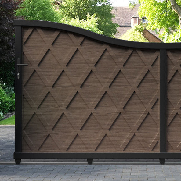 Ashfield Aluminum Sliding Driveway Gate - Low Profile, Middle Drive - Perfect for Residential & Commercial Security
