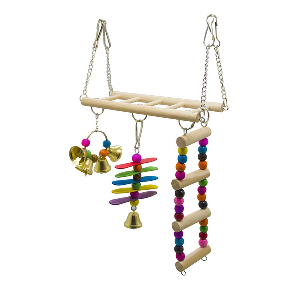 Balacoo Natural Bite-Resistant Hamster & Parrot Climbing Ladder Toy - 1PC Durable Pet Bird Supplies for Parakeets, Cockatiels, Small Birds - Perfect for Cage Enrichment & Exercise